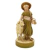 porcelánová soška značky Royal Dux, model: dívka se psem, bronz dekor se zlacením