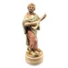 porcelánová soška značky Royal Dux, model: muž s loutnou, bronz dekor se zlacením