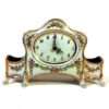 porcelánové hodiny značky Royal Dux, model: Komtesa, kobaltový dekor se zlacením