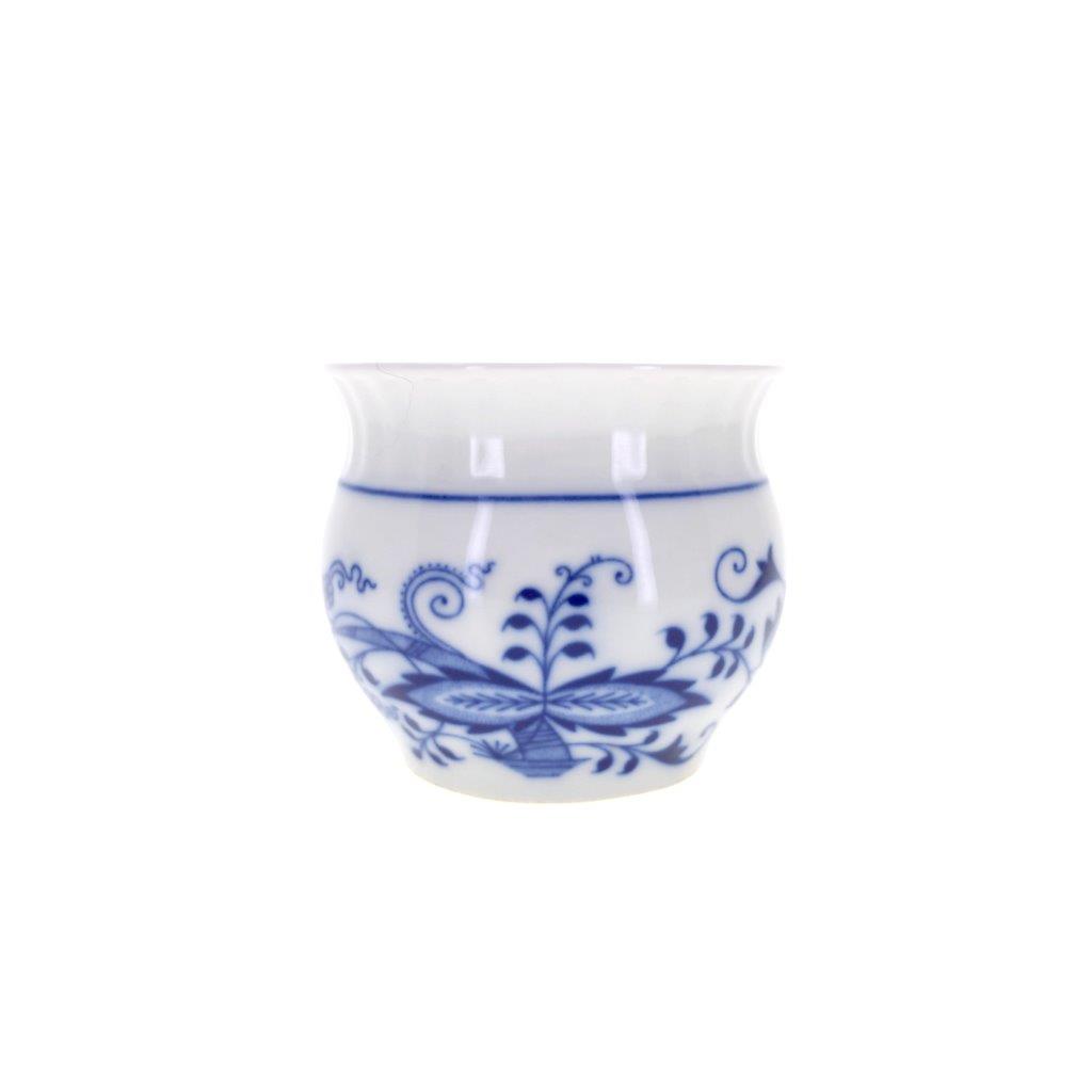 Cibulák - Hrnek Darume, bílý porcelán s cibulákovým dekorem