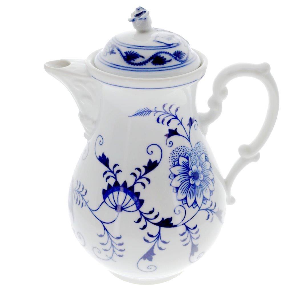 porcelánová konvice kávová velká o objemu 1,2l s cibulákovým vzorem
