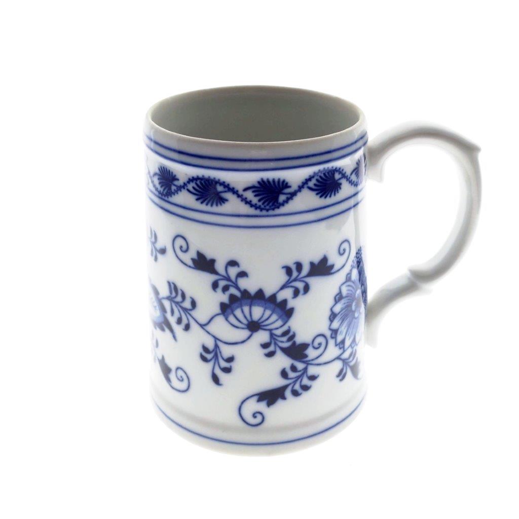 Cibulák - Korbel hladký, bílý porcelán s cibulákovým dekorem