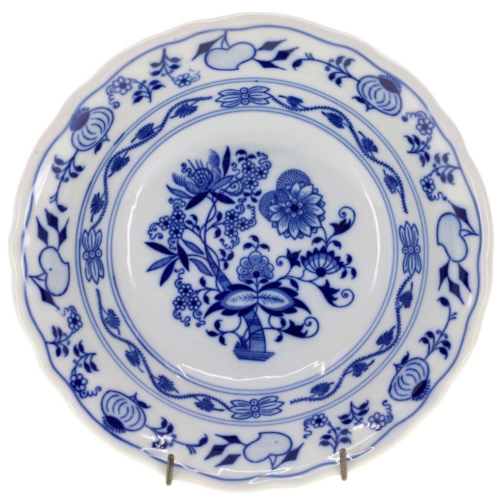 Cibulák - Mísa kompotová vysoká průměr 23 cm, bílý porcelán s cibulákovým dekorem