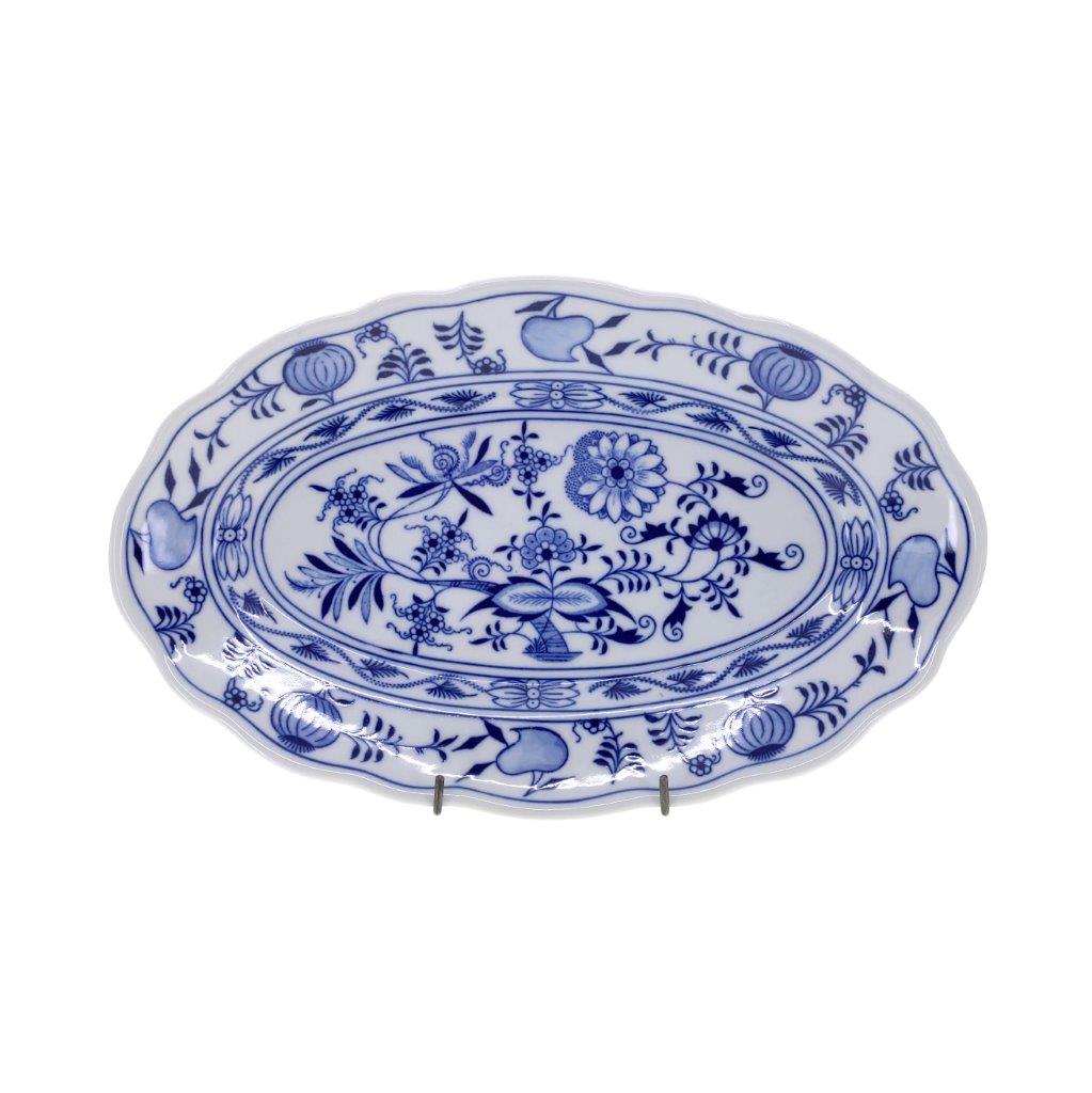 Cibulák - Mísa oválná 31 cm, bílý porcelán s cibulákovým dekorem