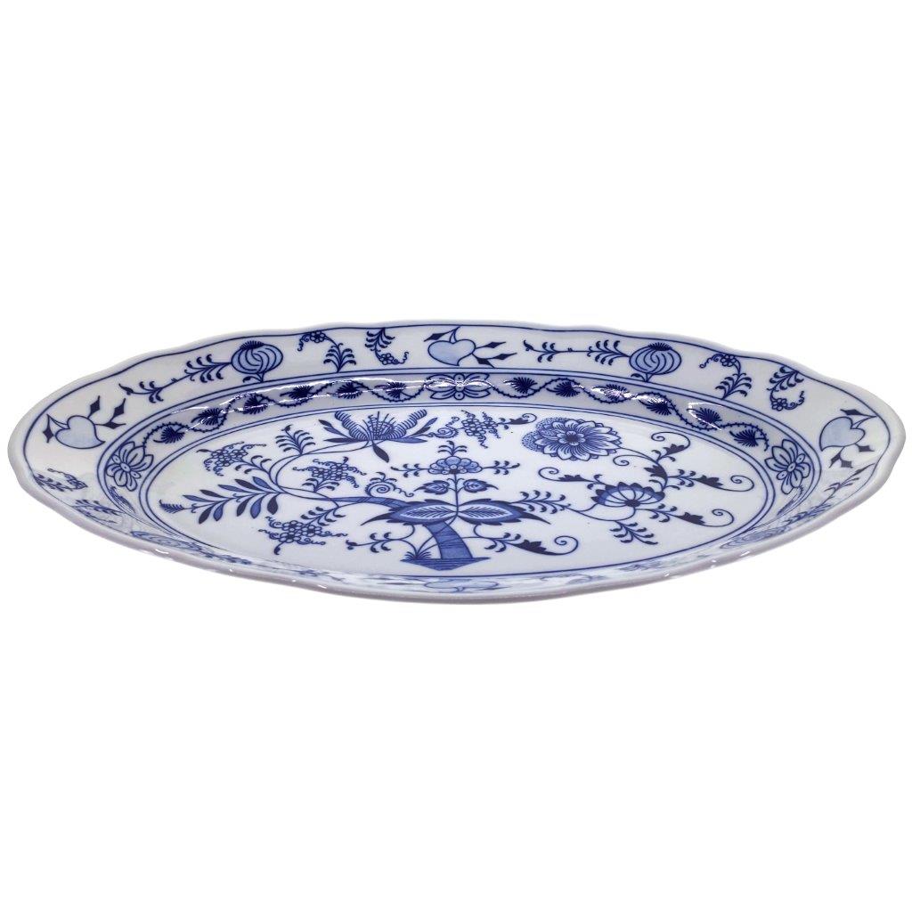 Cibulák - Mísa oválná 43 cm, bílý porcelán s cibulákovým dekorem