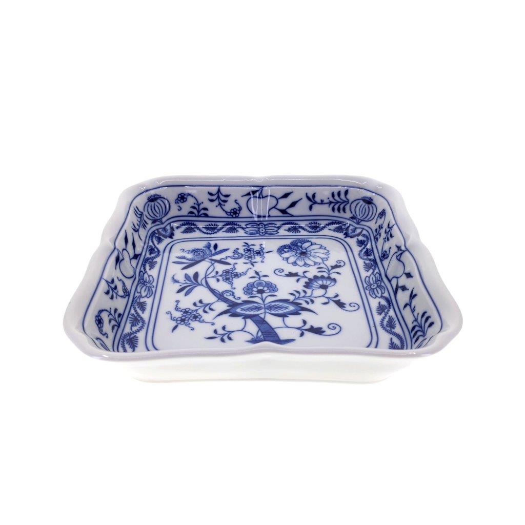 Cibulák - Mísa salátová čtyřhranná 21 cm, bílý porcelán s cibulákovým dekorem