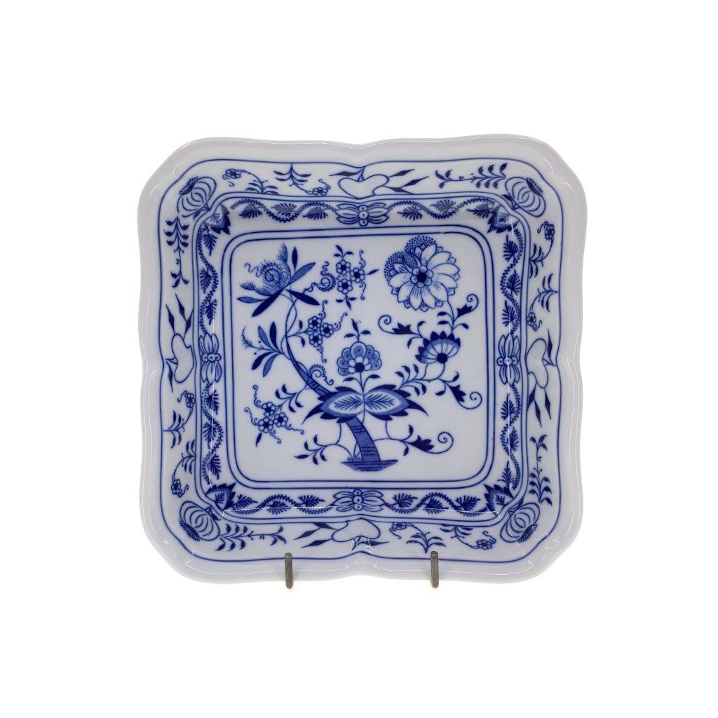 Cibulák - Mísa salátová čtyřhranná 21 cm, bílý porcelán s cibulákovým dekorem