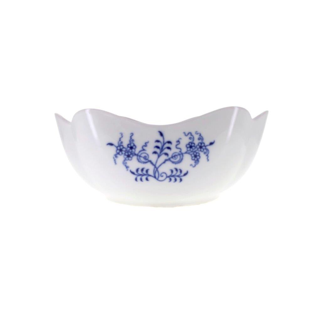 Cibulák - Mísa salátová čtyřhranná vysoká střední, bílý porcelán s cibulákovým dekorem