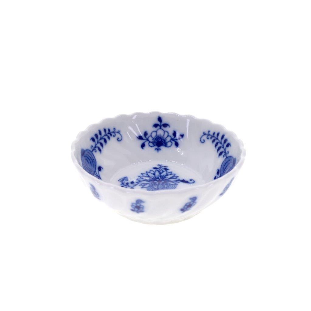 Cibulák - Miska reliéfní malá průměr 11 cm, bílý porcelán s cibulákovým dekorem