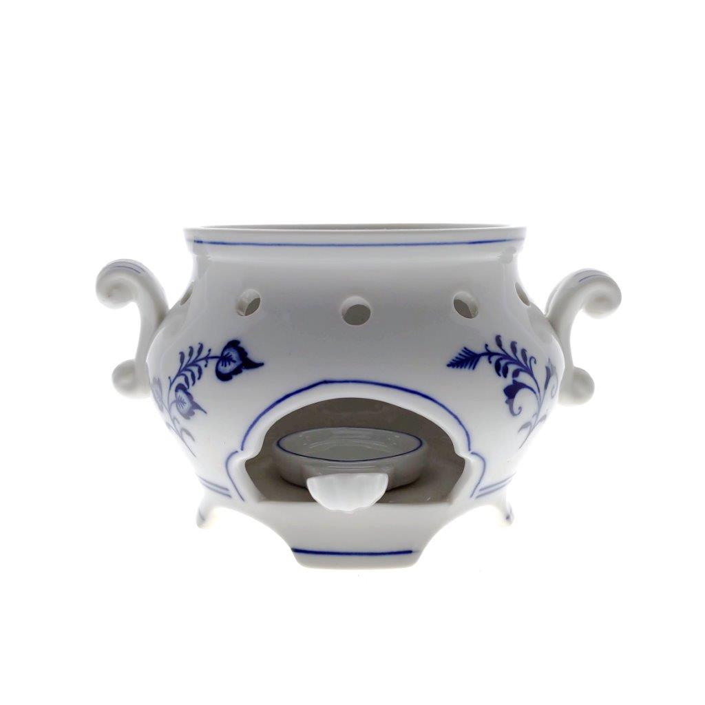 ohřívač na nápoj pomocí svíčky s cibulákovým vzorem