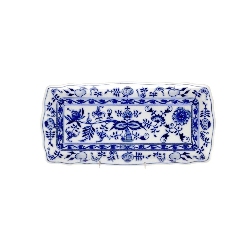 podnos čtyřhranný malý s cibulákovým vzorem