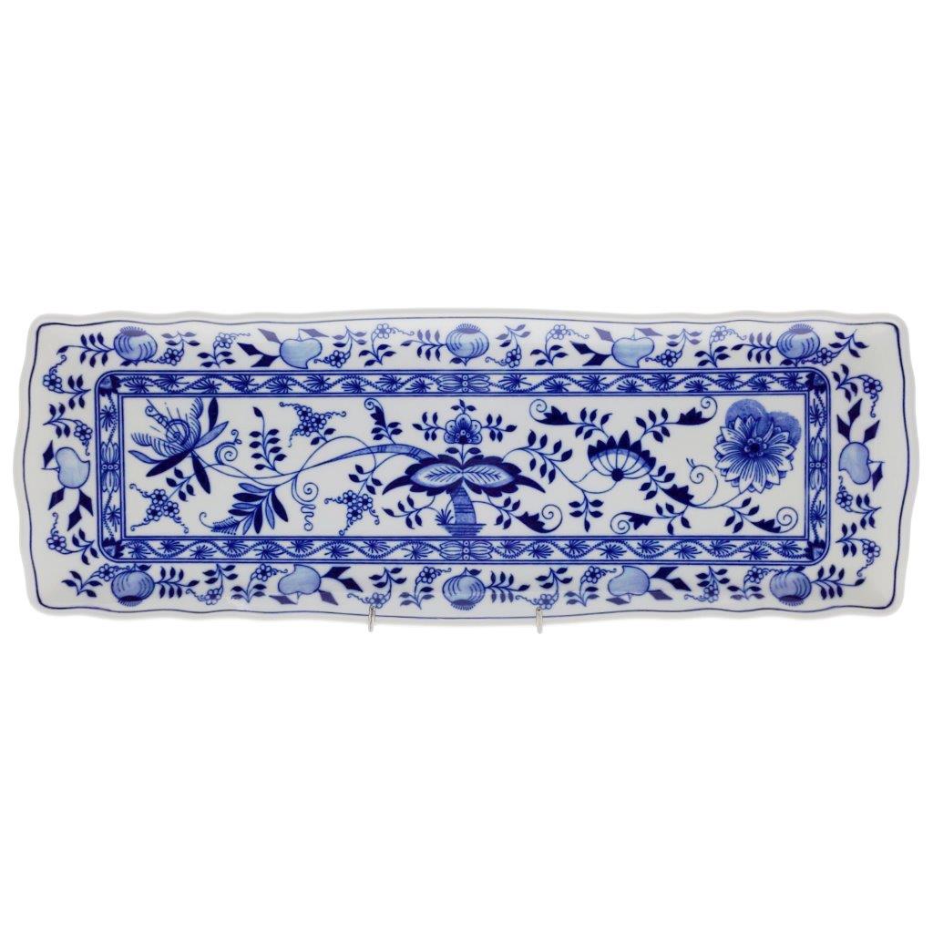 podnos čtyřhranný velký s cibulákovým vzorem