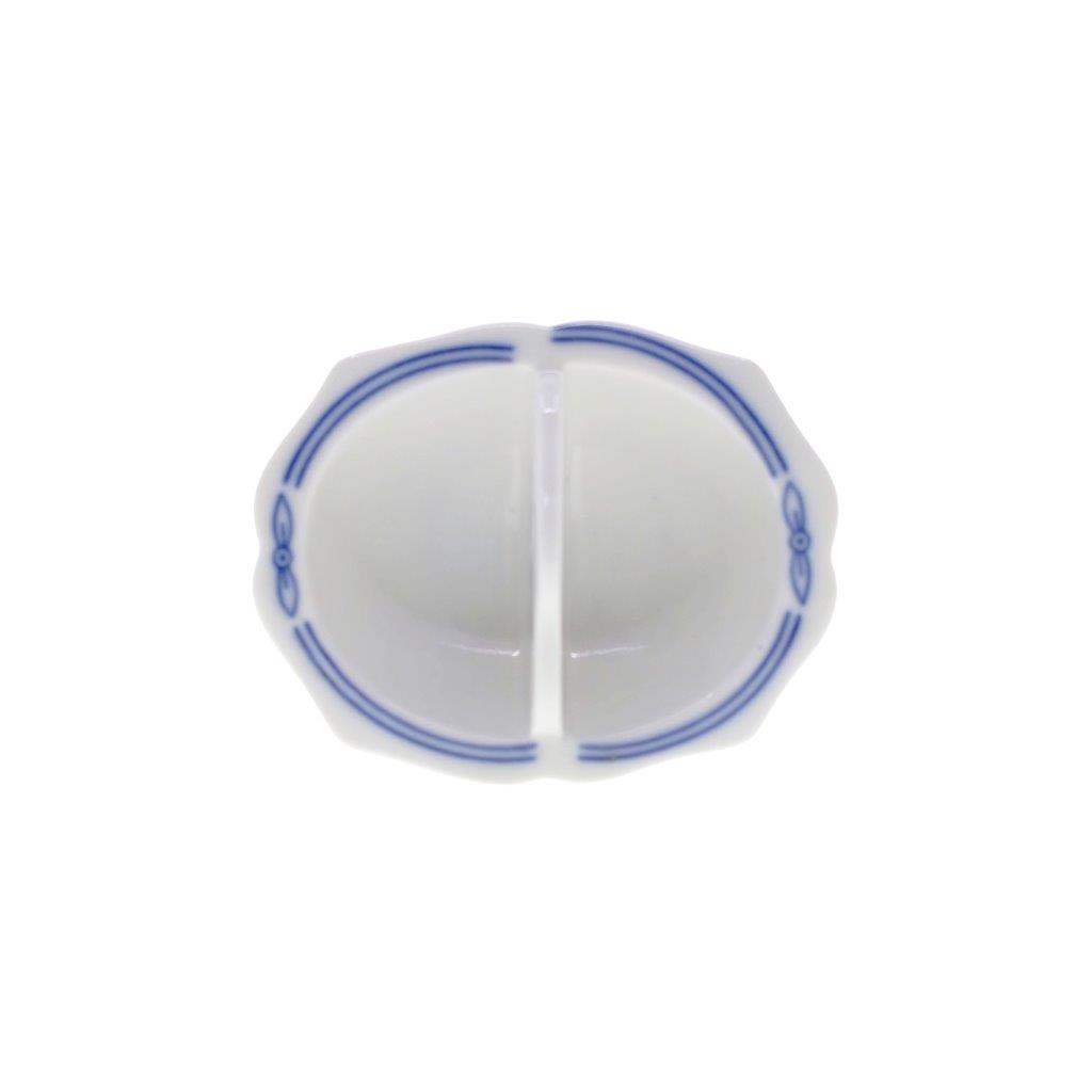 Cibulák - Slánka dvoudílná, bílý porcelán s cibulákovým dekorem