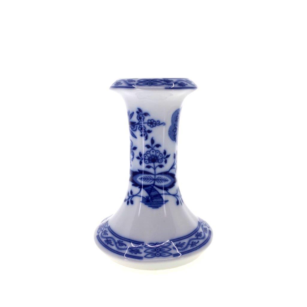 Cibulák - Svícen 1945, bílý porcelán s cibulákovým dekorem