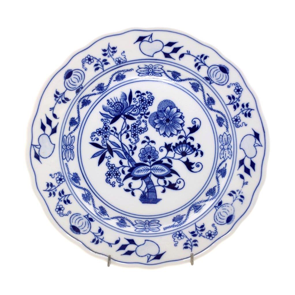 Cibulák - Talíř dortový průměr 26 cm, bílý porcelán s cibulákovým dekorem