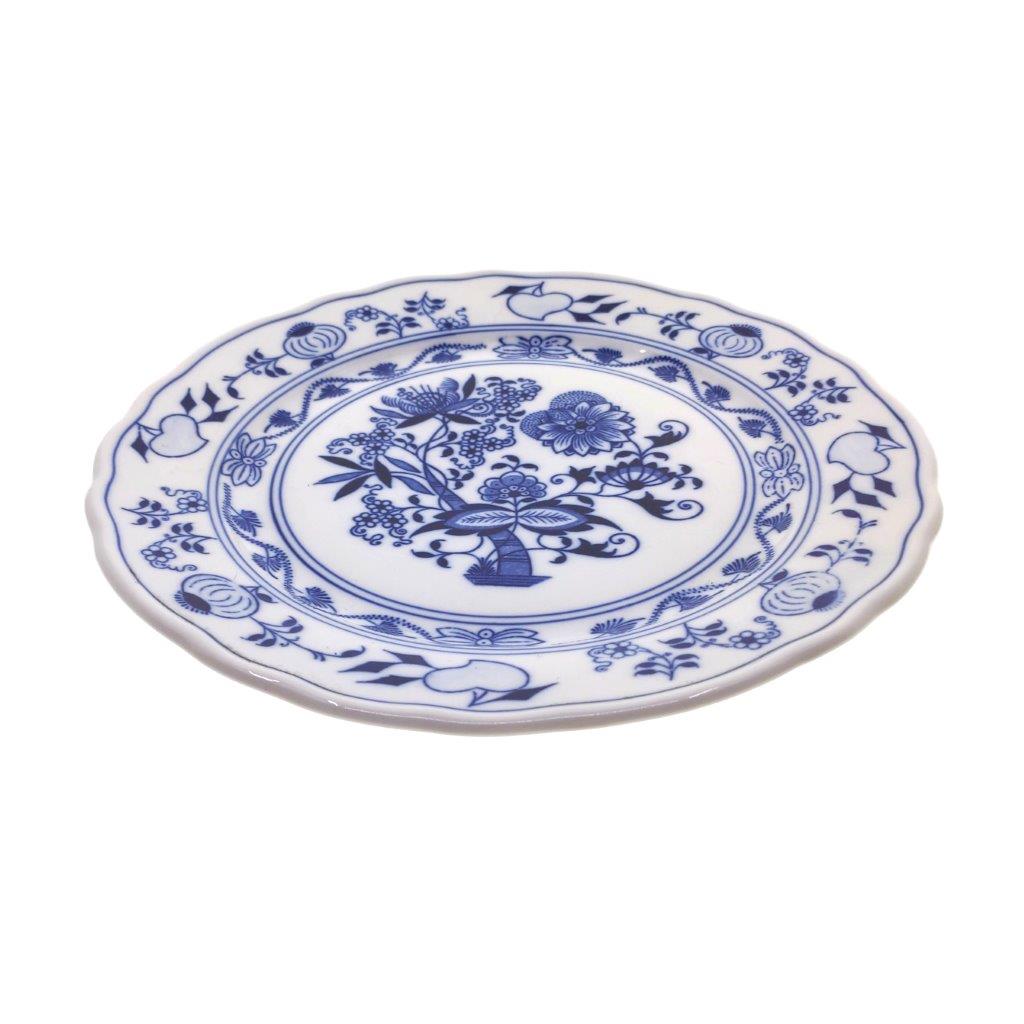 Cibulák - Talíř dortový průměr 26 cm, bílý porcelán s cibulákovým dekorem