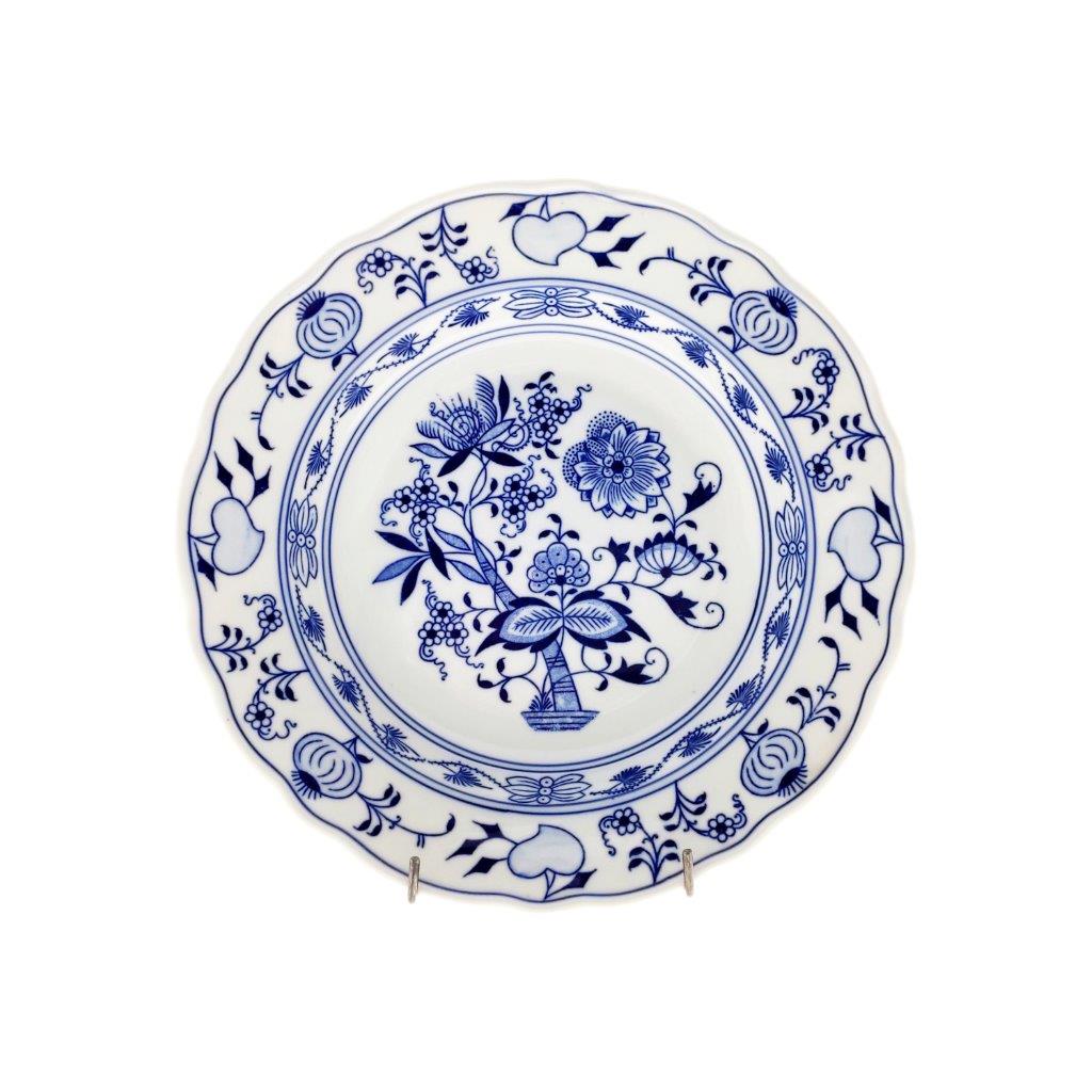 Cibulák - Talíř hluboký průměr 24cm, bílý porcelán s cibulákovým dekorem