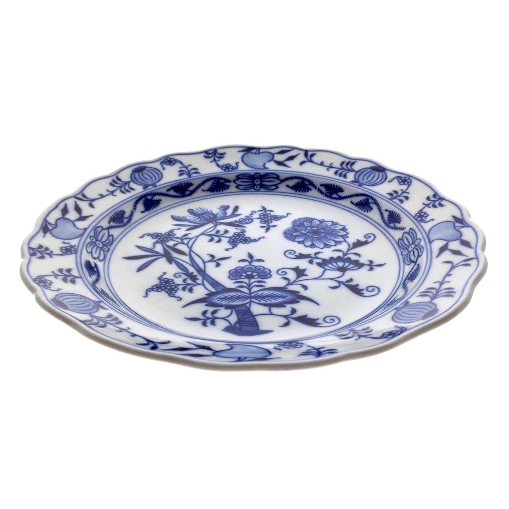 Cibulák - Talíř klubový průměr 28 cm, bílý porcelán s cibulákovým dekorem