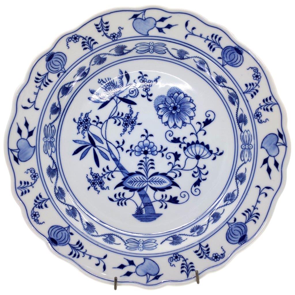 Cibulák - Talíř klubový průměr 30 cm, bílý porcelán s cibulákovým dekorem