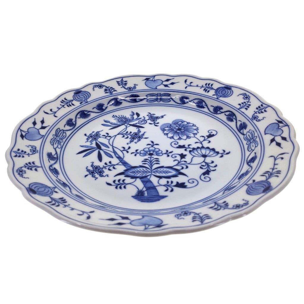 Cibulák - Talíř klubový průměr 30 cm, bílý porcelán s cibulákovým dekorem