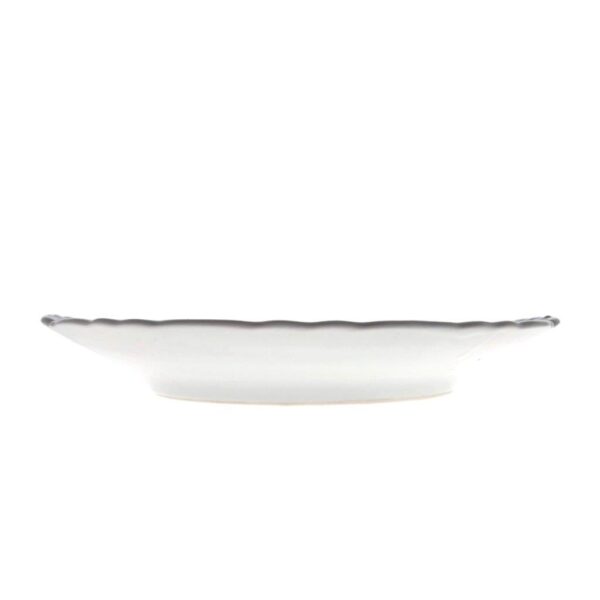 Cibulák - Talíř koláčový s uchy, bílý porcelán s cibulákovým dekorem