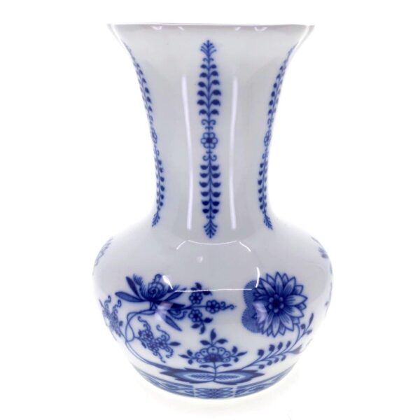 Cibulák - Váza široká, bílý porcelán s cibulákovým dekorem