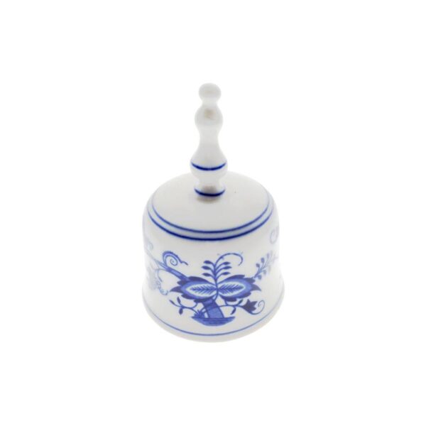Cibulák - Zvonek, bílý porcelán s cibulákovým dekorem
