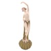 porcelánová soška značky Royal Dux, model: tanečnice na podstavci, bronz dekor se zlacením