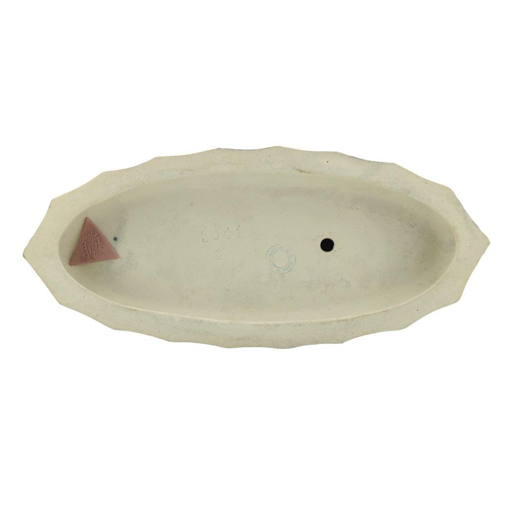 Porcelánová figura značky Royal Dux, model 3041 - Akt ženy s ručníkem, kobaltový dekor se zlacením, datace: 1918-1938, značení