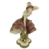 porcelánová socha duchcovské porcelánky, značka Royal Dux, model: Art deco dívka s kloboukem, secesní dekor, signováno Schaff