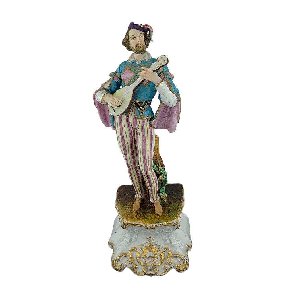 porcelánová socha smíchovské porcelánky, značky Stará Praha, model: Faust