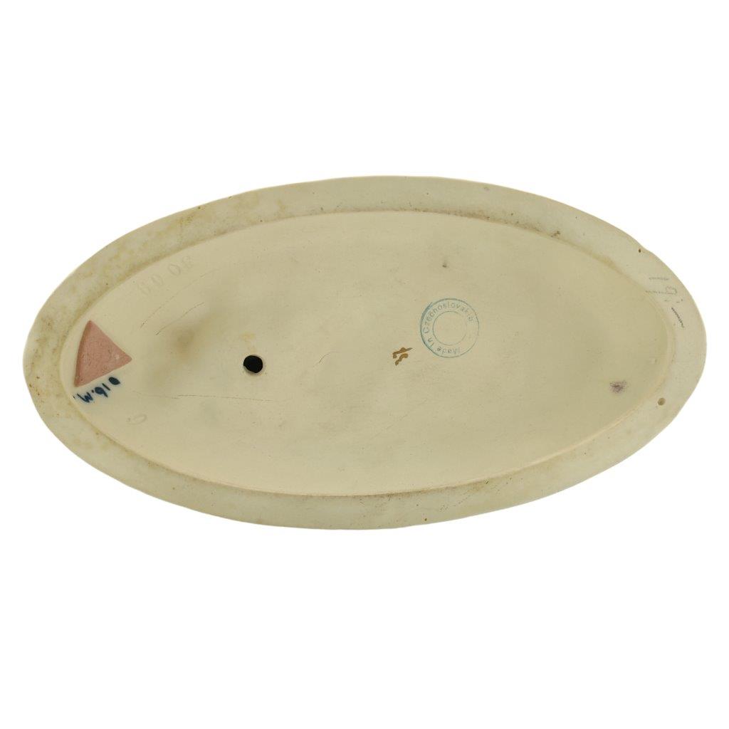 Porcelánová figura značky Royal Dux, model 3069 - Orientální tanečnice, kobaltový dekor se zlacením, značení