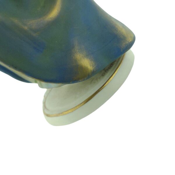 porcelánová soška značky Royal Dux, model: dvě tanečnice, modro-zlatý dekor, signatura