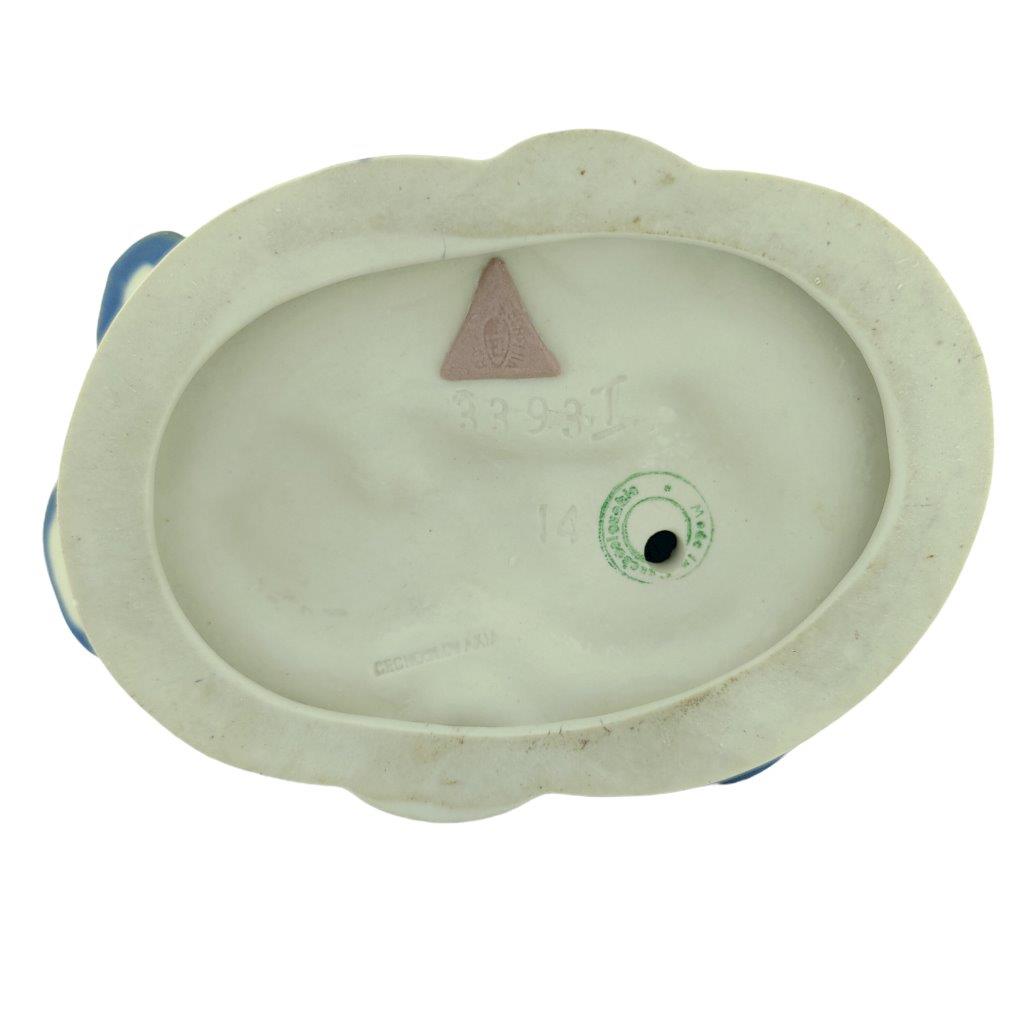 porcelánová soška značky Royal Dux, model: dvě tanečnice, modro-zlatý dekor, značení