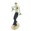 porcelánová figura značky Royal Dux, model: tanečník, kobaltový dekor se zlacením