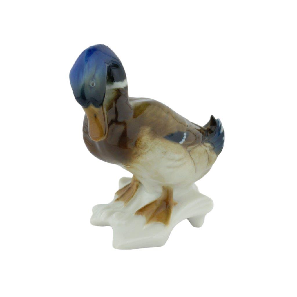 porcelánová figurka kačera, značka Lorenz Hutschenreuther, porcelán s glazurou