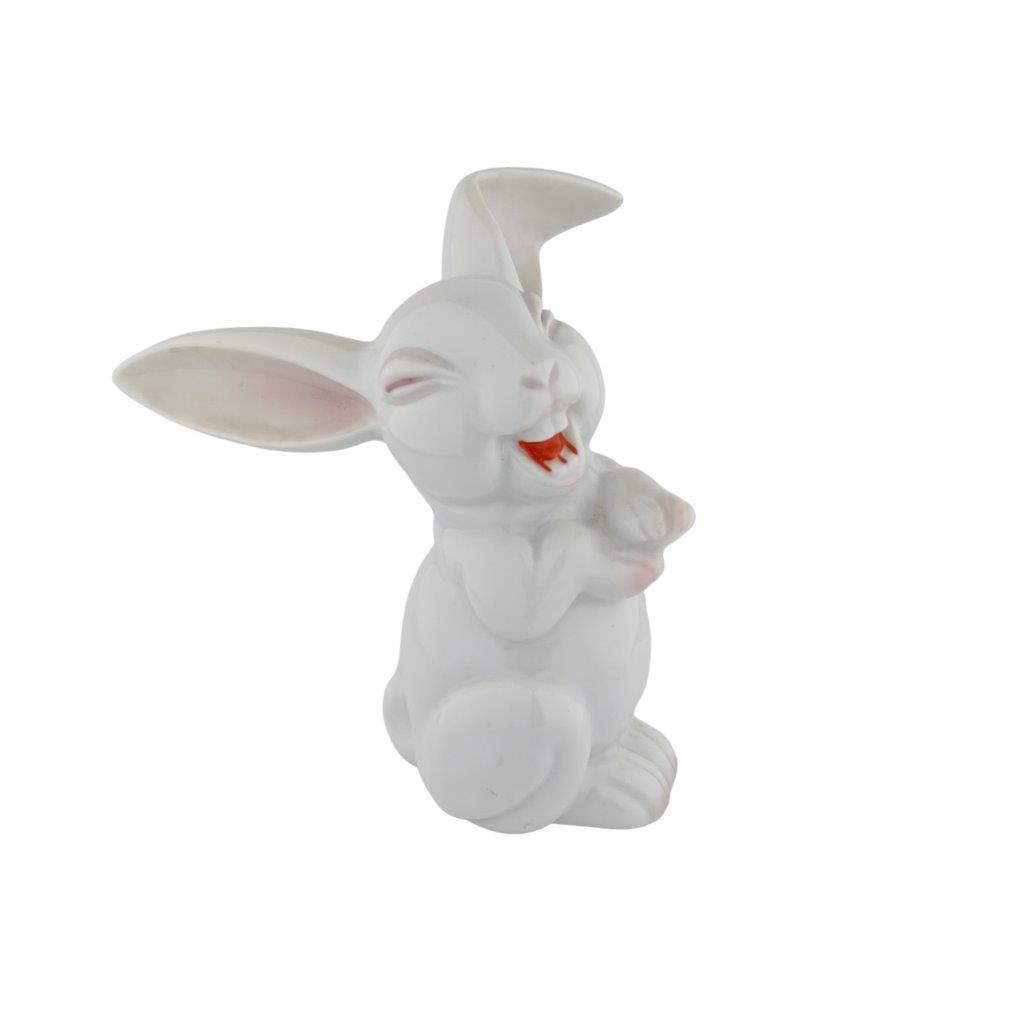 porcelánová figurka značky Rosenthal, model: smějící se králík - střední, porcelán s glazurou