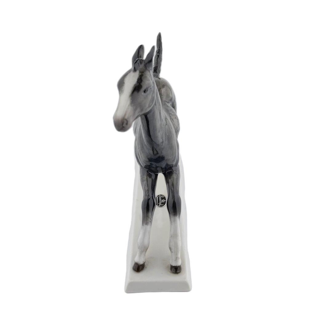 porcelánová figurka koně v pohybu, značka Rosenthal, dekorovaný porcelán s glazurou