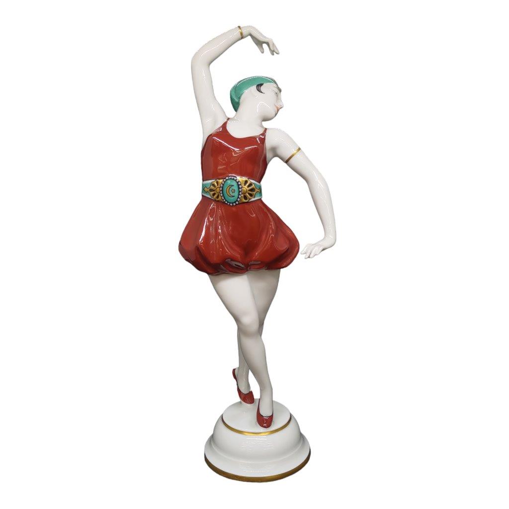 porcelánová figura značky Hutschenreuther, model: Tanečnice Art Deco