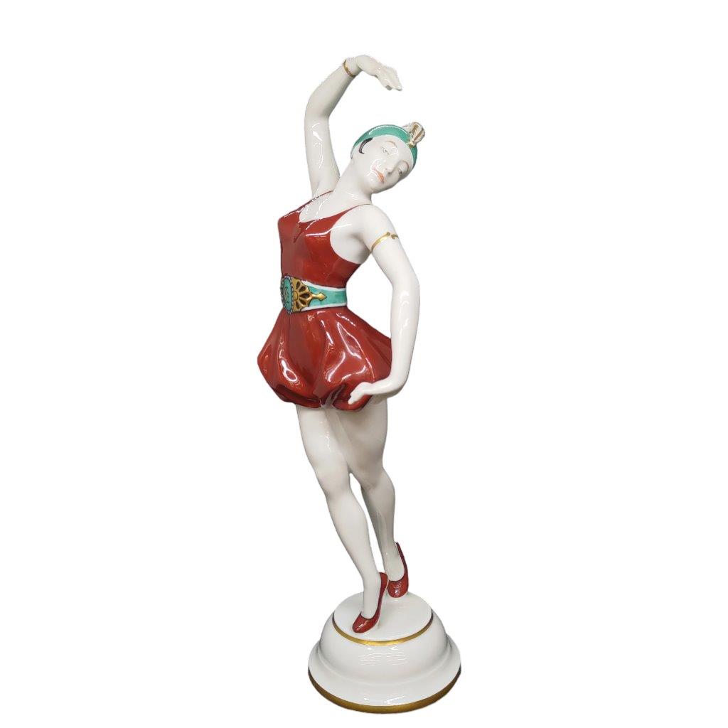 porcelánová figura značky Hutschenreuther, model: Tanečnice Art Deco