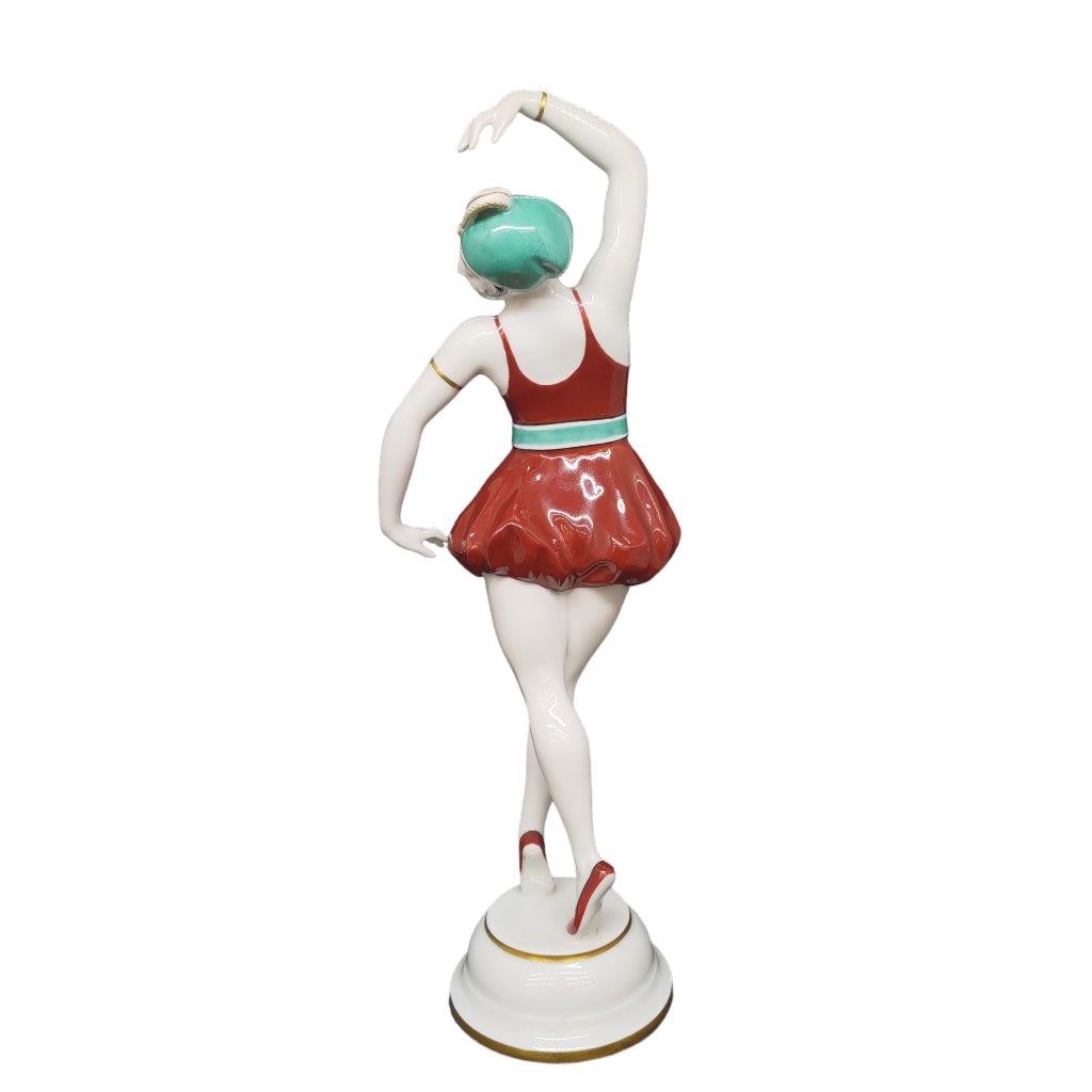 porcelánová figura značky Hutschenreuther, model: Tanečnice Art Deco