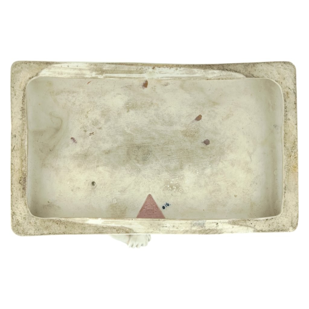 porcelánová socha značky Royal Dux, model: Zápasníci, kobaltový dekor se zlacením, značení