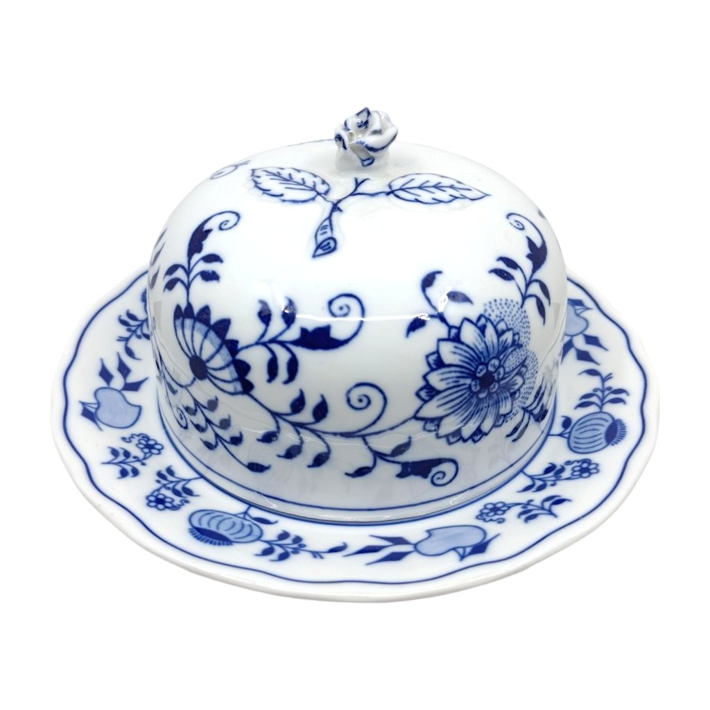 dóza na sýr kulatá komplet s cibulákovým dekorem