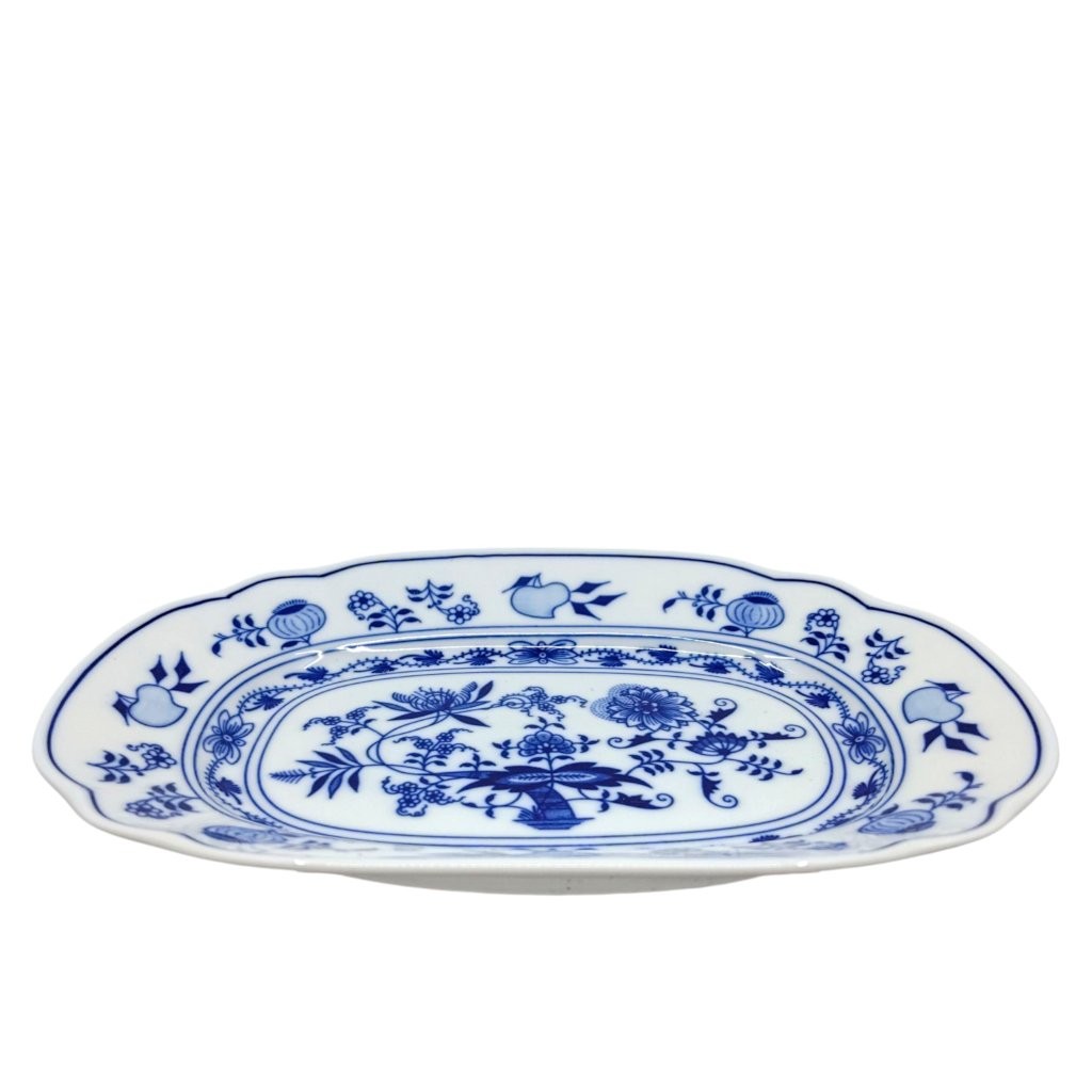 mísa plochá hranatá s cibulákovým dekorem, rozměr 24 cm