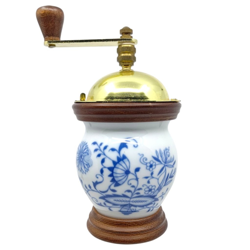 Mlýnek na kávu baňák s cibulákovým dekorem