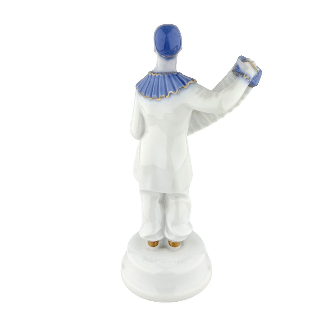 porcelánová figura značky Rosenthal, model: Pierot s harmonikou